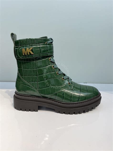 michael michael kors stark patent leather combat boot|Stark Crocodile Embossed Leather Combat Boot.